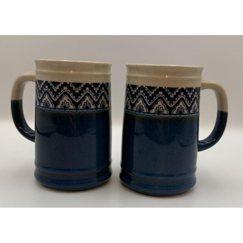 2 - Showa Retro Vintage Japanese Beer Mug Stein Stoneware
